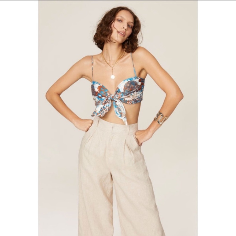 AMUR Alva Floral Tie Front Bralette Top